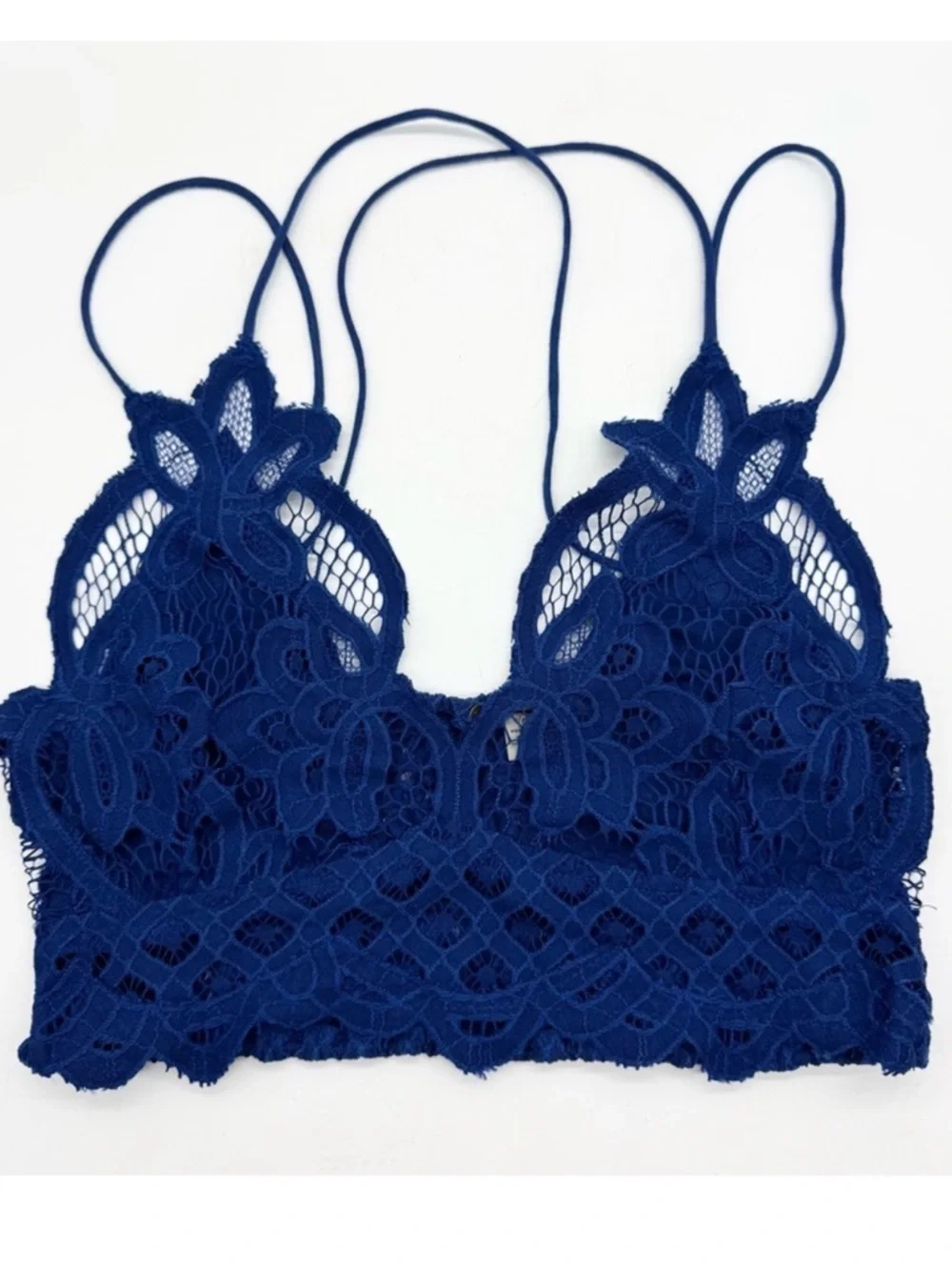 Free People FP One Adella Longline Lace Bralette In Royal Blue Sz XS Sexy Flirty
